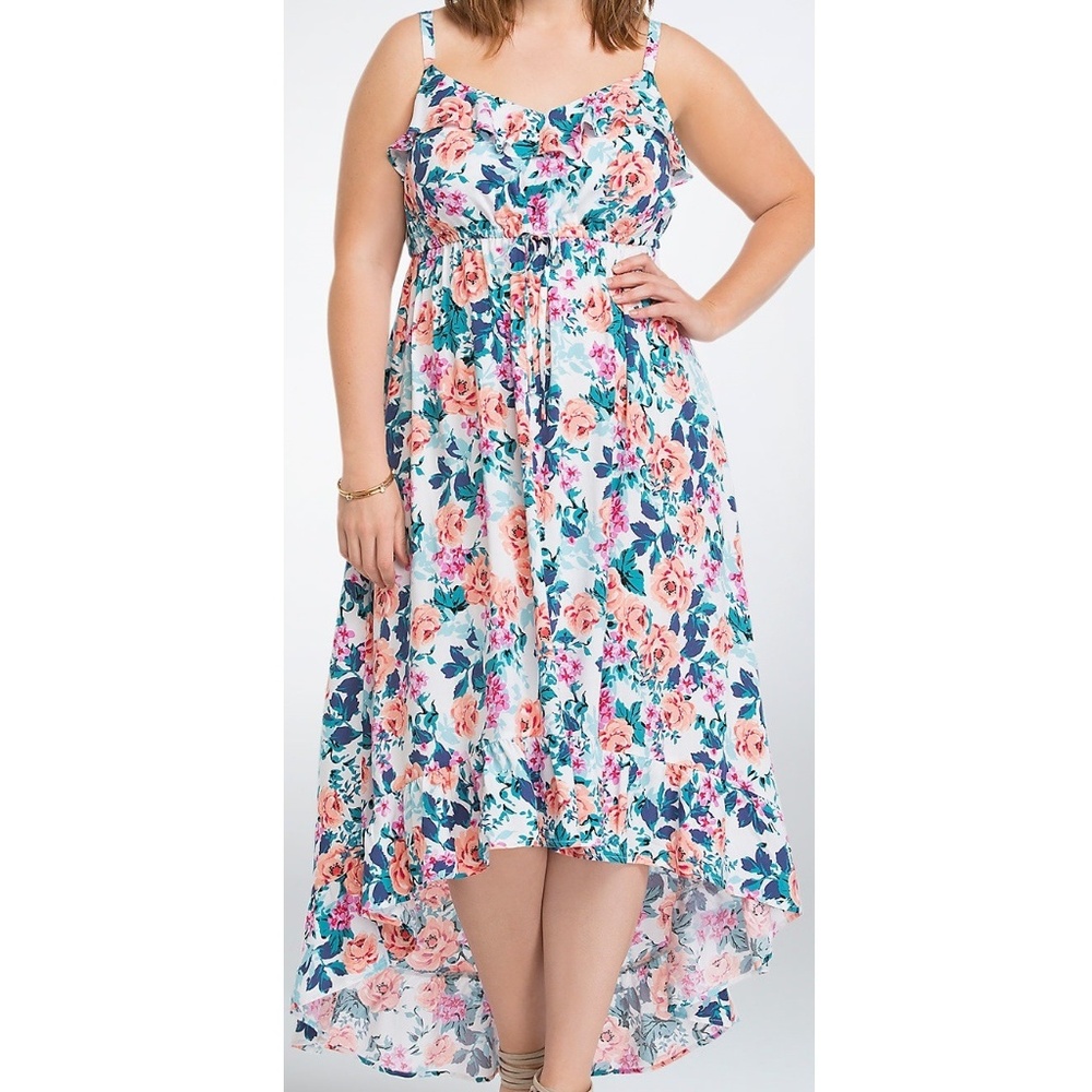 Torrid Size 5 Floral Hi-Lo Maxi Dress